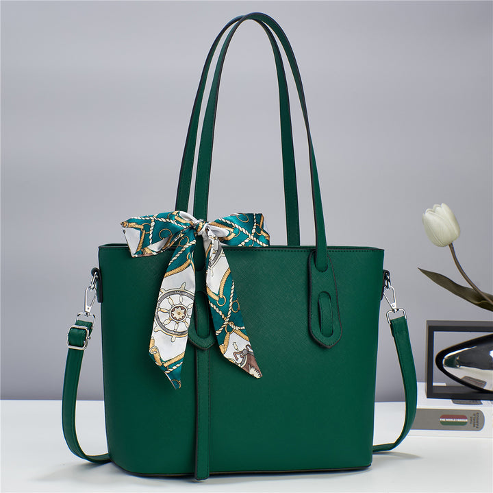 Damen elegant strukturierte Handtasche mit modischem Schal Nord Taschen