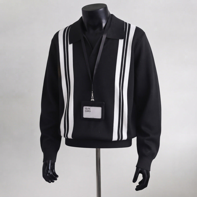 Herren Modischer Pullover mit Stripes Nord Taschen