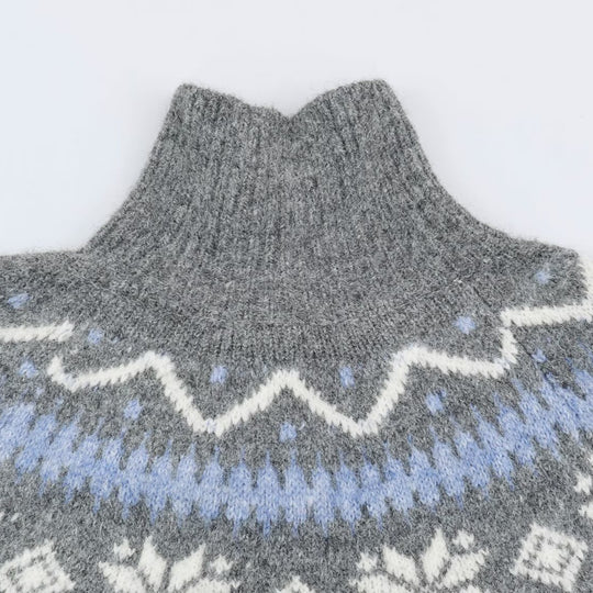 Damen Norweger-Strickjacke mit Stehkragen und Holzknopfverschlüssen Nord Taschen