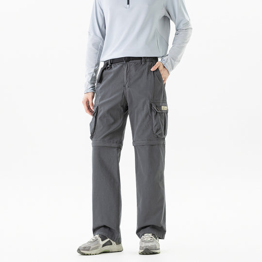 Herren Abnehmbare Cargo-Zip-Hose mit Reißverschluss-Bein, Multifachtaschen und integriertem Gürtel Nord Taschen