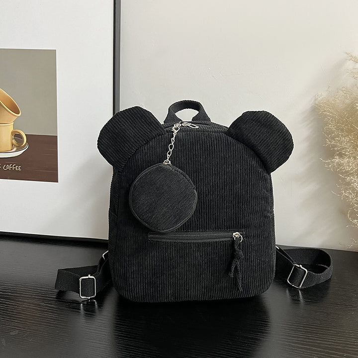 Damen verspielter Cord-Rucksack mit Tierohren Nord Taschen