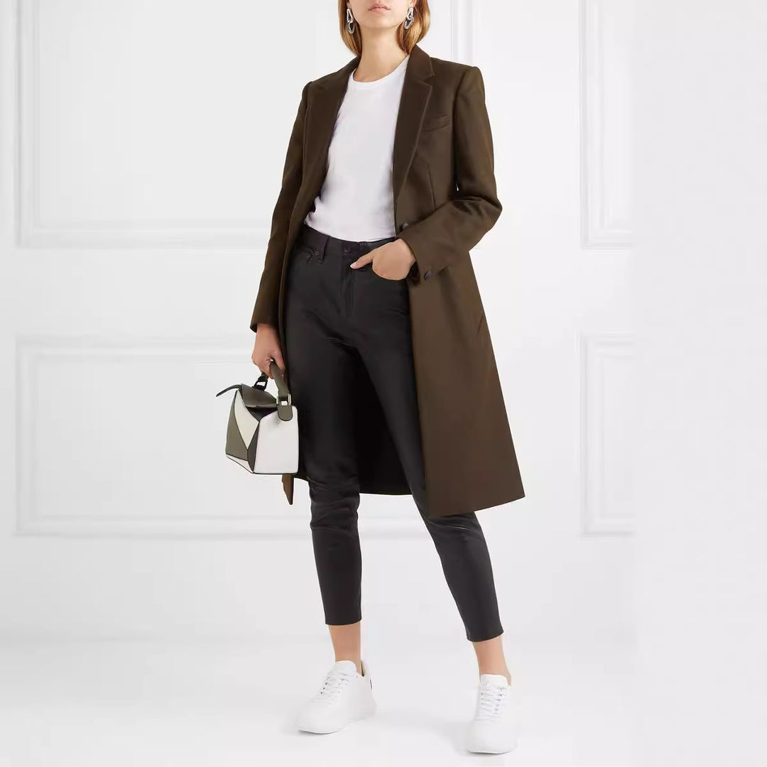 Damen Langmantel im schlanken Tailoring mit schmaler Silhouette Nord Taschen