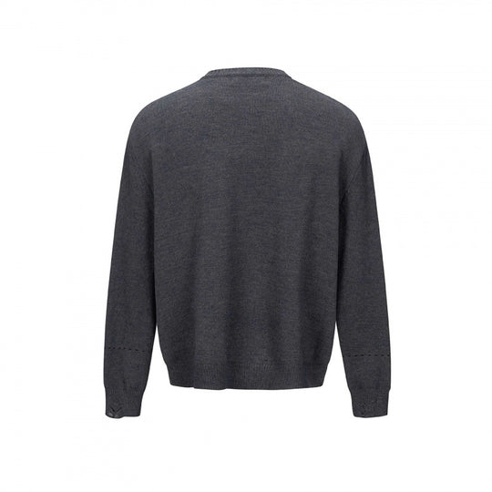 Unisex Boxy Strick-Cardigan mit Rundhals, durchgehender Knopfleiste und gerippten Abschlüssen Nord Taschen