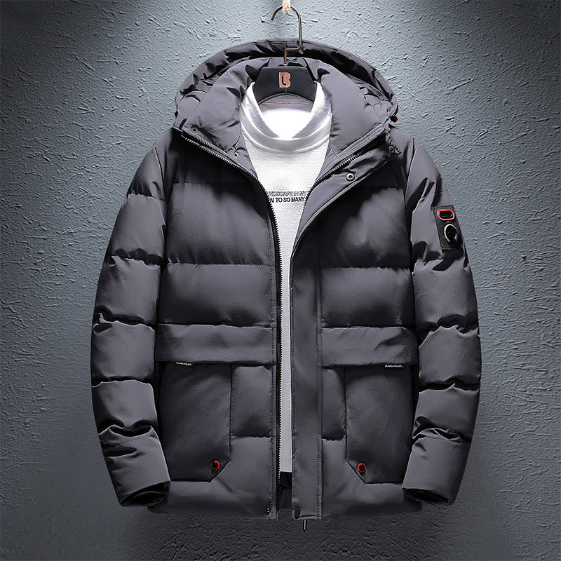 Herren Wattierte Kurzparka mit Kapuze, wasserabweisender Oberfläche und Utility-Taschen Nord Taschen