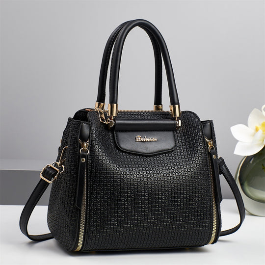 Damen elegante Handtasche mit strukturierter Oberfläche und glanzvollen Akzenten Nord Taschen