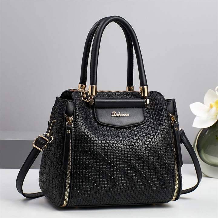 Damen elegante Handtasche mit strukturierter Oberfläche und glanzvollen Akzenten Nord Taschen