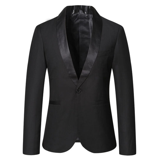 Herren eleganter Smoking-Blazer mit schickem Satinrevers