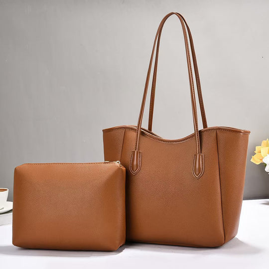 Damen elegante Shopper-Tasche mit praktischem Innenfach und abnehmbarer Clutch Nord Taschen