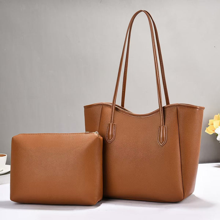 Damen elegante Shopper-Tasche mit praktischem Innenfach und abnehmbarer Clutch Nord Taschen