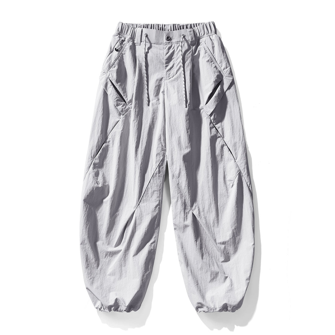 Herren Baggy-Cargohose mit asymmetrischen Eingriffstaschen, Tunnelzugbund und elastischen Knöchelabschlüssen Nord Taschen