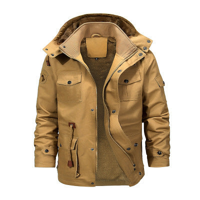 Herren robuster Canvas-Fieldparka mit Teddyfleece-Innenfutter, Kapuze und Multifunktions-Taschen Nord Taschen