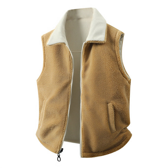 Damen Ärmellose Teddyfleece-Weste mit Stehkragen und durchgehendem Reißverschluss Nord Taschen