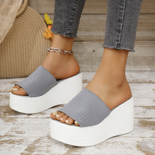 Damen Wedge-Pantoletten mit komfortablem Fußbett und flexiblem Obermaterial
