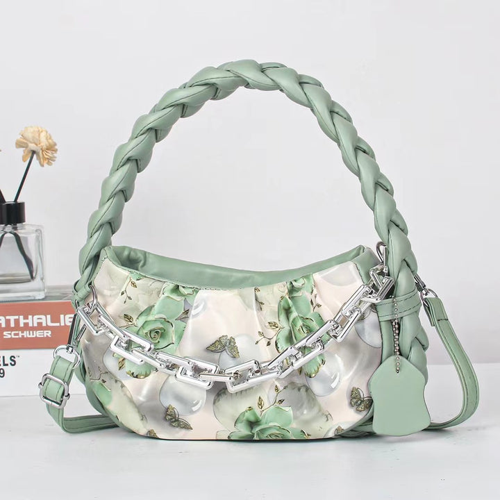 Damen modische Handtasche mit raffiniertem Blumendesign und Kettenakzent Nord Taschen