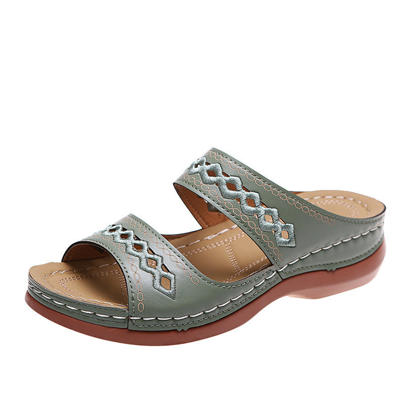 Damen Komfortable Riemchen-Sandalen mit flauschigem Fußbett