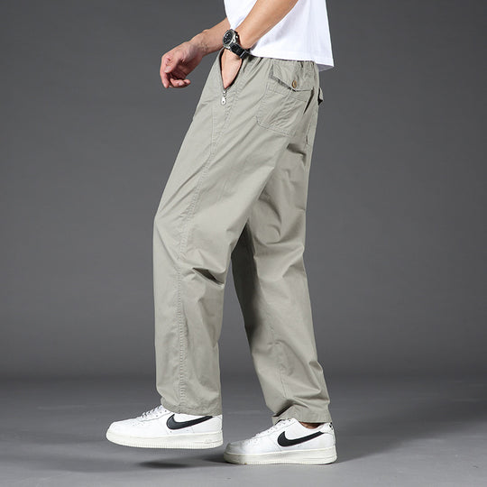 Herren Leichte Relaxed-Fit Chinohose mit elastischem Bund & geradem Bein Nord Taschen