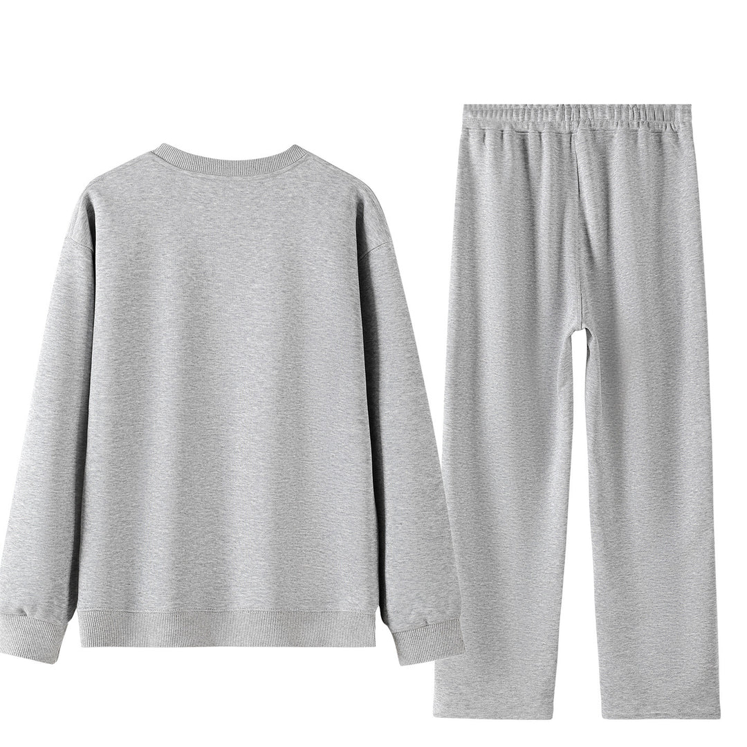 Unisex Weites Lounge-Set aus weichem Baumwollmix mit Rundhals-Sweatshirt und Kordel-Jogginghose Nord Taschen
