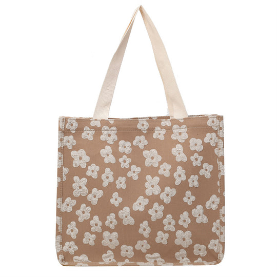 Damen Jute-Tragetasche mit floralen Applikationen Nord Taschen