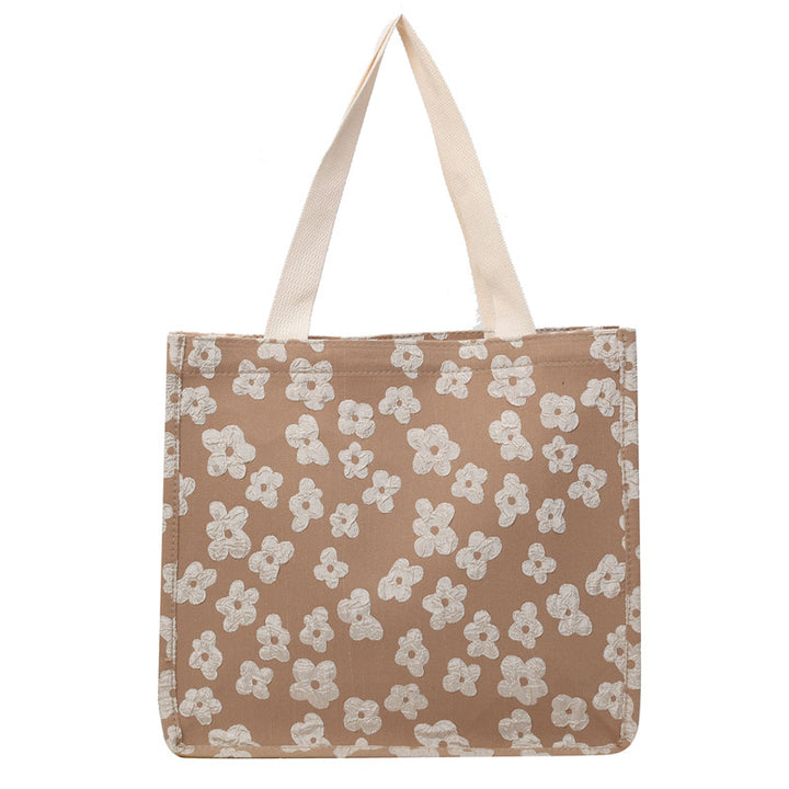 Damen Jute-Tragetasche mit floralen Applikationen Nord Taschen