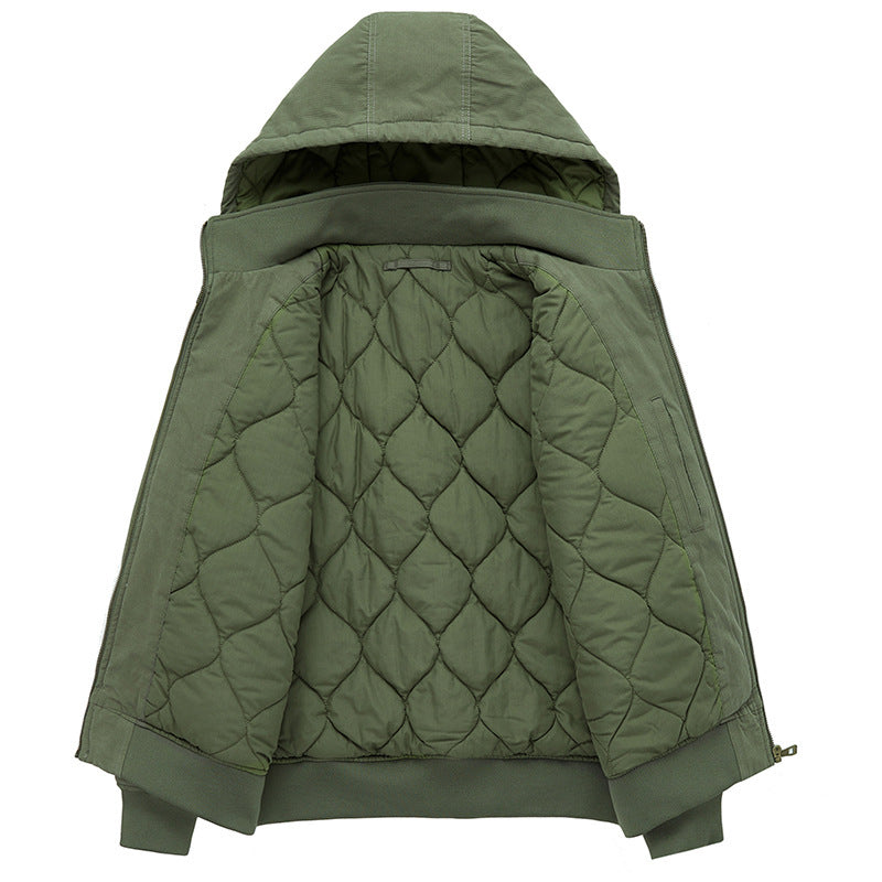 Herren multifunktionale Feldjacke im Bomberstil mit Kapuze und Ärmel-Tasche Nord Taschen