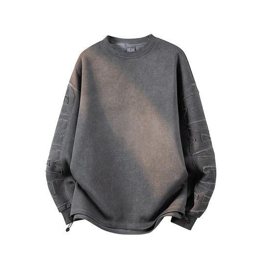 Damen Oversize-Sweatshirt mit gesticktem Schriftzug, abgerundetem Saum & überschnittener Schulter Nord Taschen