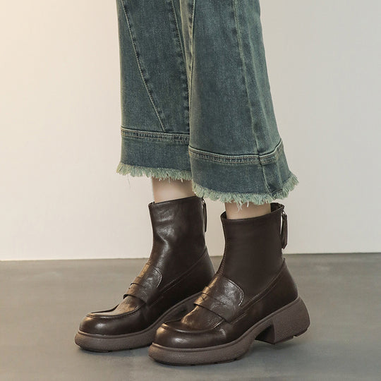 Damen Ankleboot im Loafer‑Moccasin‑Look mit sculpted Blockabsatz und Zuglasche Nord Taschen