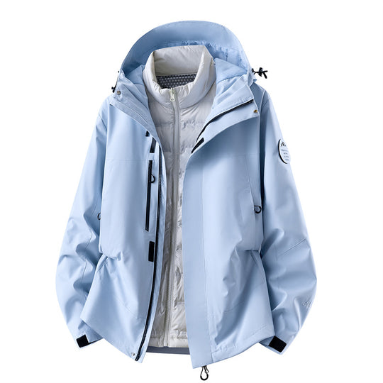 Herren wasserdichte Outdoorjacke mit abnehmbarer Fleece-Innenjacke Nord Taschen