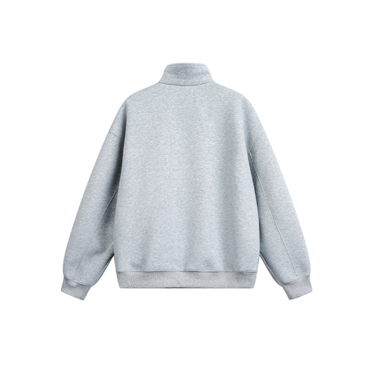 Damen Oversize Sweatshirt mit halbem Reißverschluss und Stehkragen Nord Taschen