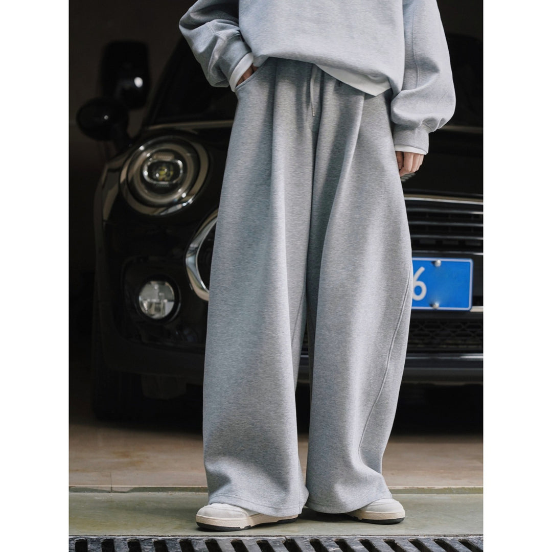 Damen Weite High‑Waist Sweatpalazzohose mit Tunnelzug, aufgesetzten Eingrifftaschen und fließender Oversize‑Silhouette Nord Taschen