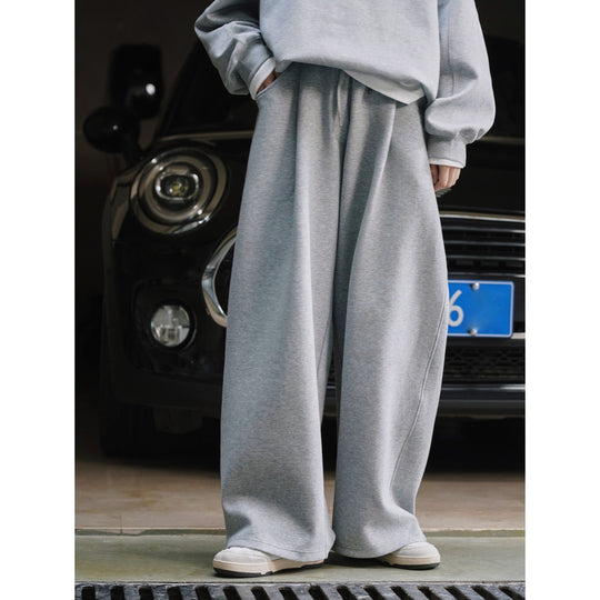 Damen Weite High‑Waist Sweatpalazzohose mit Tunnelzug, aufgesetzten Eingrifftaschen und fließender Oversize‑Silhouette Nord Taschen