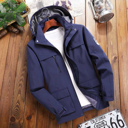 Herren Trendige Outdoor-Jacke mit abnehmbarer Kapuze Nord Taschen