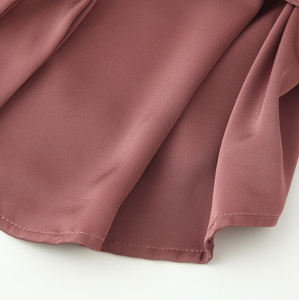 Damen Wickelbluse mit drapiertem V‑Ausschnitt und Taillengürtel Nord Taschen