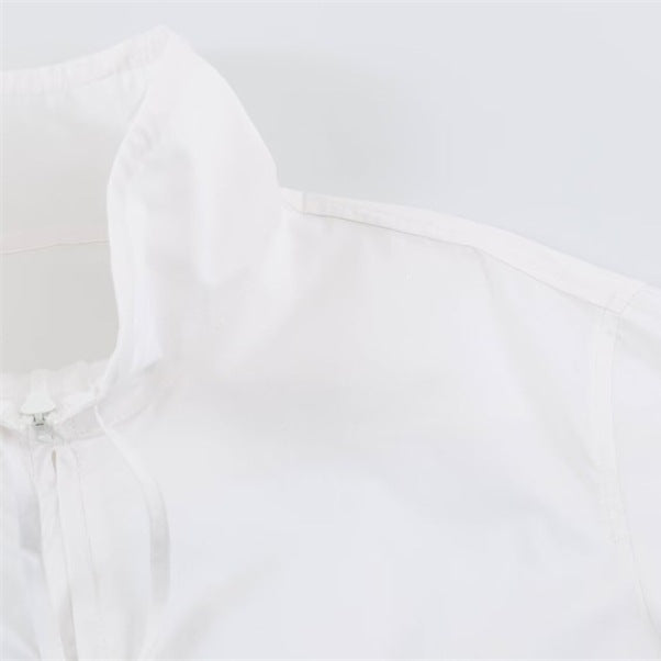 Damen Leichte taillierbare Windjacke mit Stehkragen, Tunnelzug und Ballonärmeln Nord Taschen