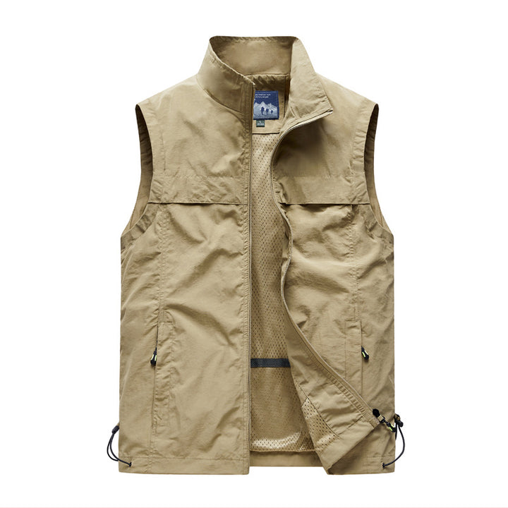 Herren  leichte winddichte Outdoorweste mit Reißverschlusstaschen und atmungsaktivem Mesh-Futter Nord Taschen