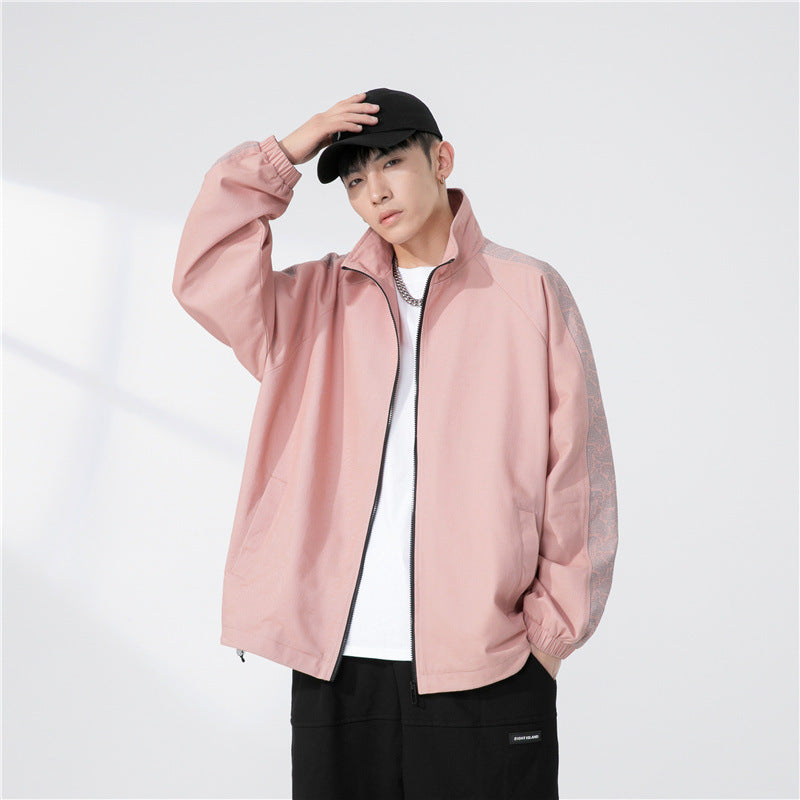 Herren Oversize Übergangsjacke mit Raglanärmeln, Stehkragen und elastischen Bündchen Nord Taschen