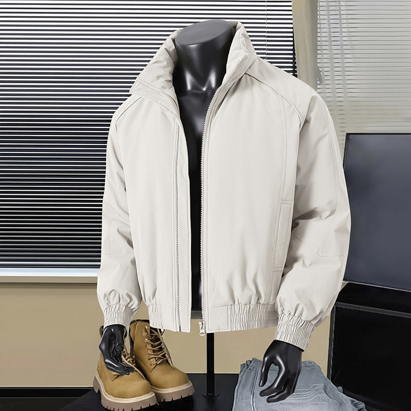 Herren Leichte Harrington-Jacke mit Stehkragen, elastischem Saum und Zwei-Wege-Reißverschluss Nord Taschen