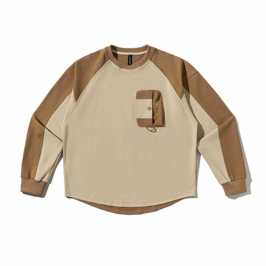 Unisex Oversize-Sweatshirt mit Raglanärmeln, zweifarbigen Einsätzen und Utility-Brusttasche Nord Taschen