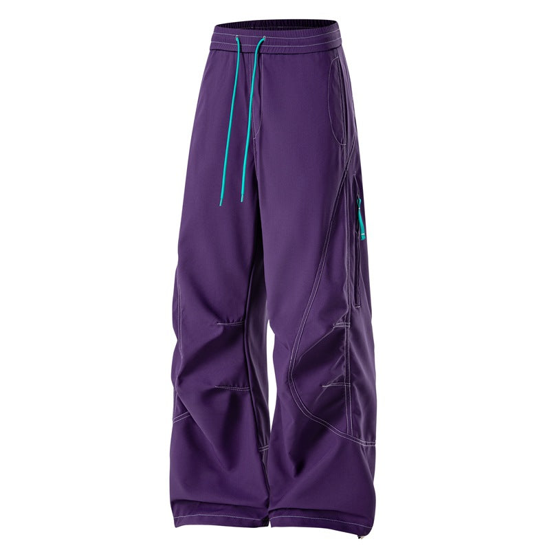 Herren Baggy Cargohose mit Elastikbund, Multifunktionstaschen und verstellbarem Saum Nord Taschen