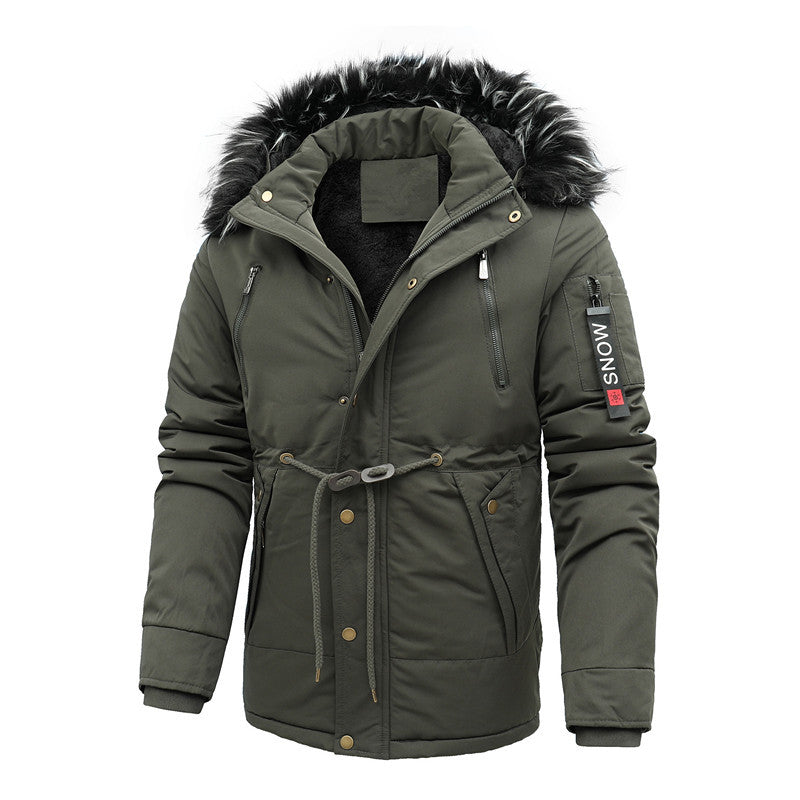 Herren Urbaner Thermoparka mit abnehmbarer Kunstpelzkapuze und Taillen-Kordelzug Nord Taschen