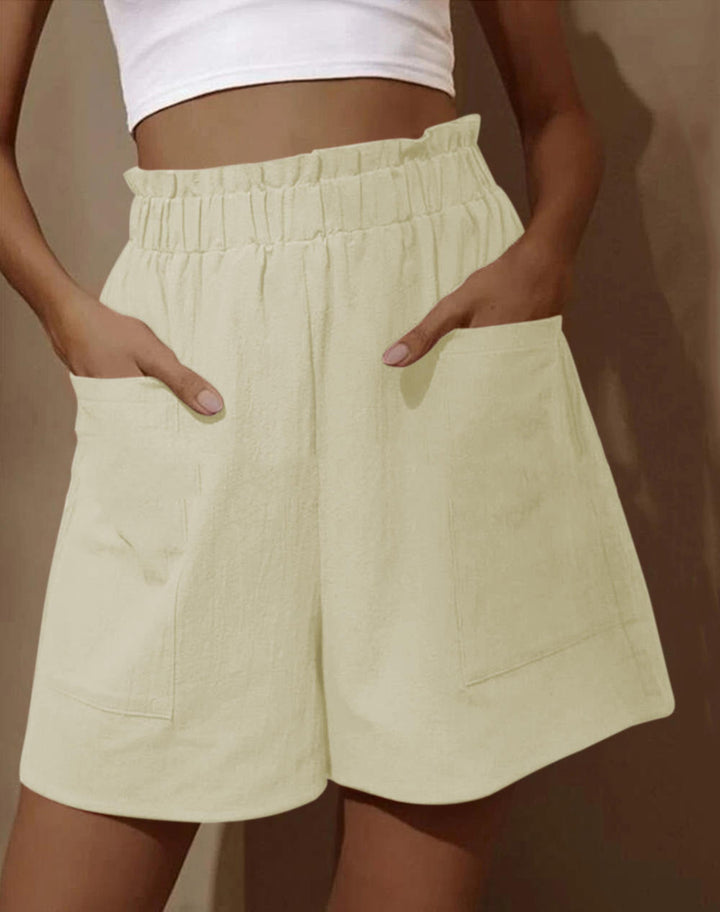 Damen Baumwollshorts mit elastischem Bund und praktischen Taschen