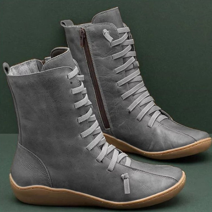 Damen nan knöchelhohe Schnür-Boots mit seitlichem Reißverschluss und stoßdämpfender Gummisohle Nord Taschen