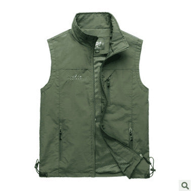Herren Utility-Outdoorweste mit atmungsaktivem Meshfutter, Reißverschluss‑Taschen und verstellbarem Saum Nord Taschen