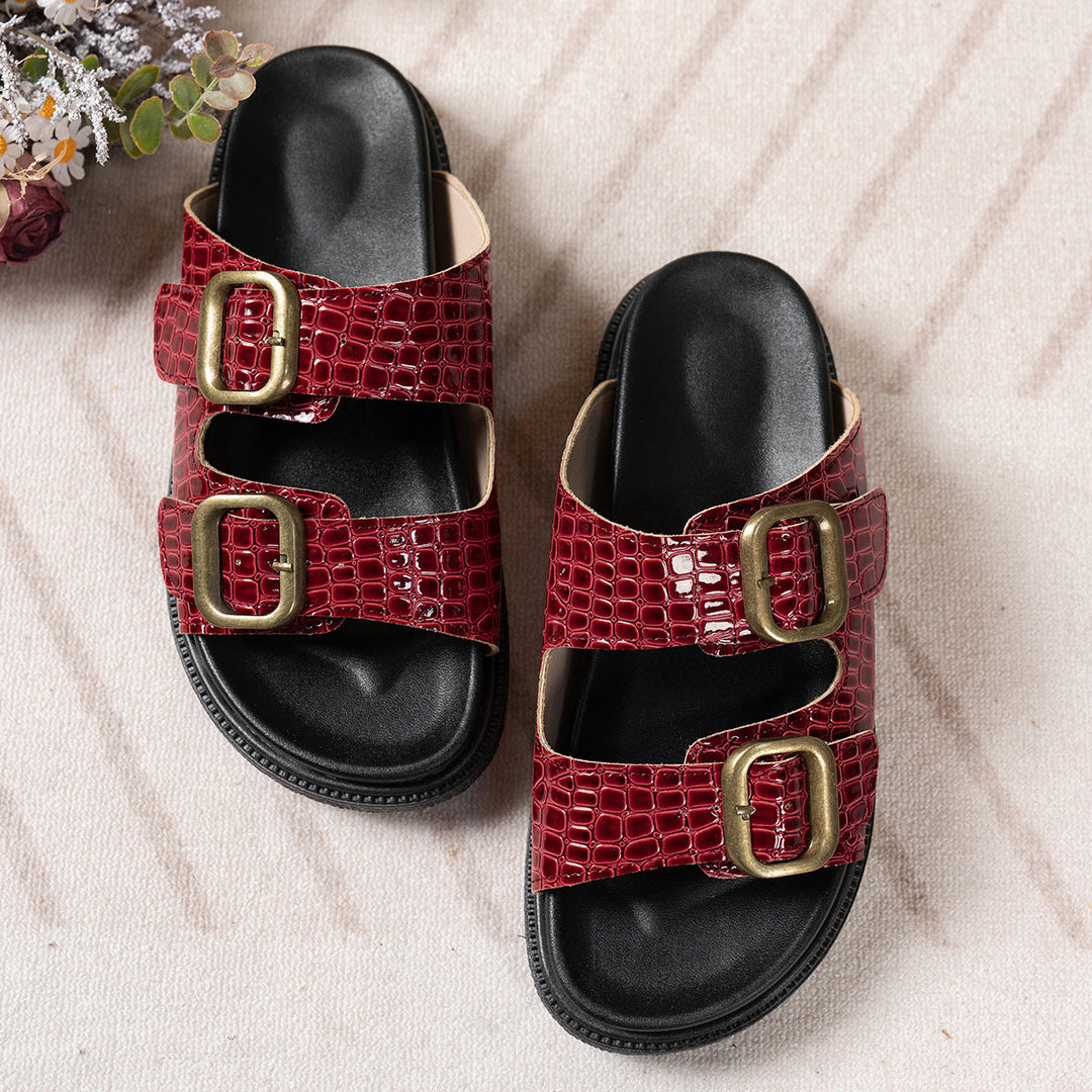 Damen Komfortable Sandalen mit modischen Schnallenapplikationen Nord Taschen