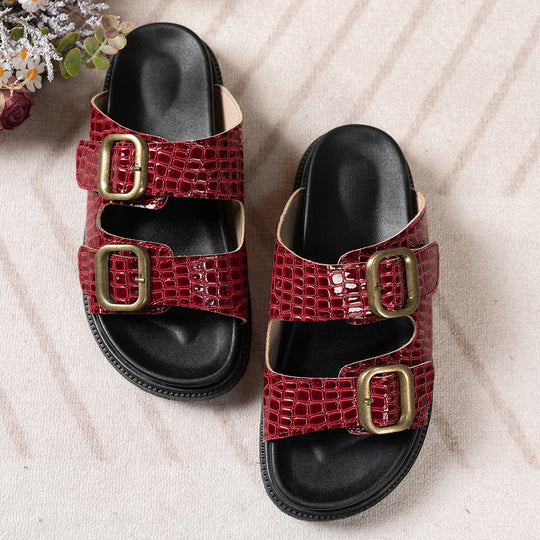 Damen Komfortable Sandalen mit modischen Schnallenapplikationen Nord Taschen