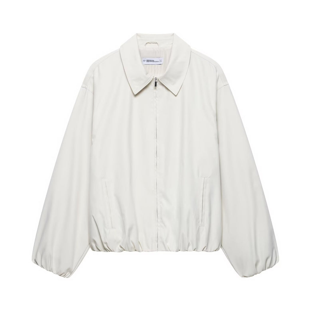 Damen Leichter Oversized Blouson mit Elastischem Saum Nord Taschen