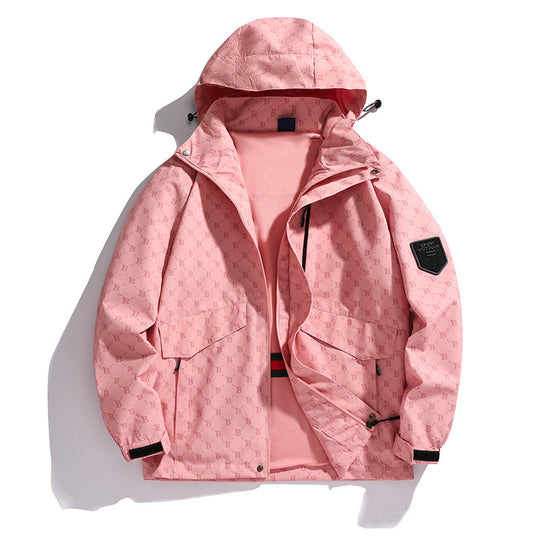 Herren Leichte Kapuzen-Logoallover-Fieldjacke mit Mesh-Futter und wasserabweisender Oberfläche Nord Taschen