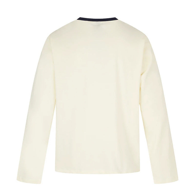 Damen Langarmshirt mit Vintage-Illustration, Kontrastkragen und Relaxed-Fit Nord Taschen