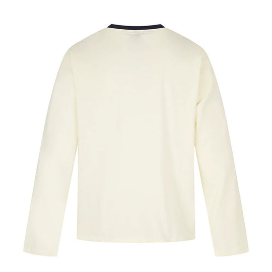 Damen Langarmshirt mit Vintage-Illustration, Kontrastkragen und Relaxed-Fit Nord Taschen