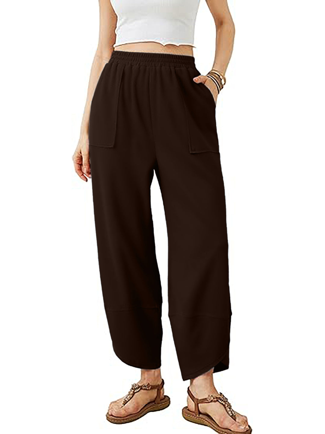 Damen Culotte-Hose mit elastischem Bund und aufgesetzten Taschen Nord Taschen