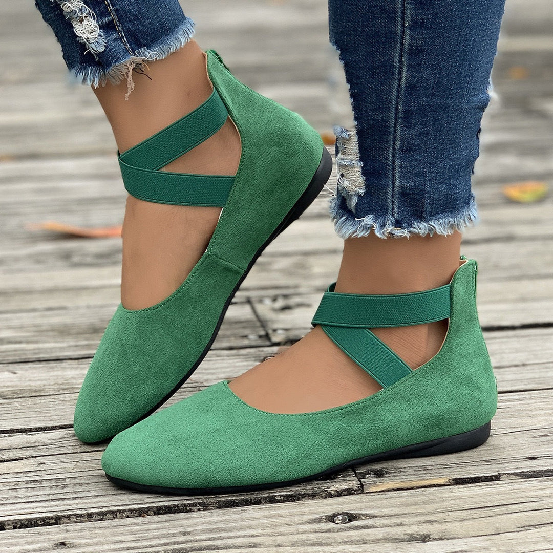 Damen Ballerina mit elastischen Riemen und komfortablem Fußbett Nord Taschen